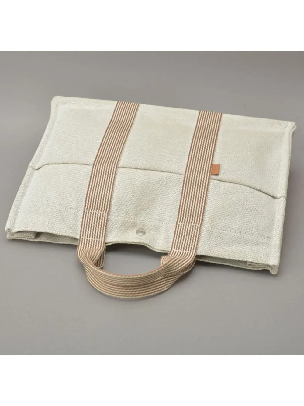 Hermes New Fourre Tout MM Tote Canvas Beige Brown